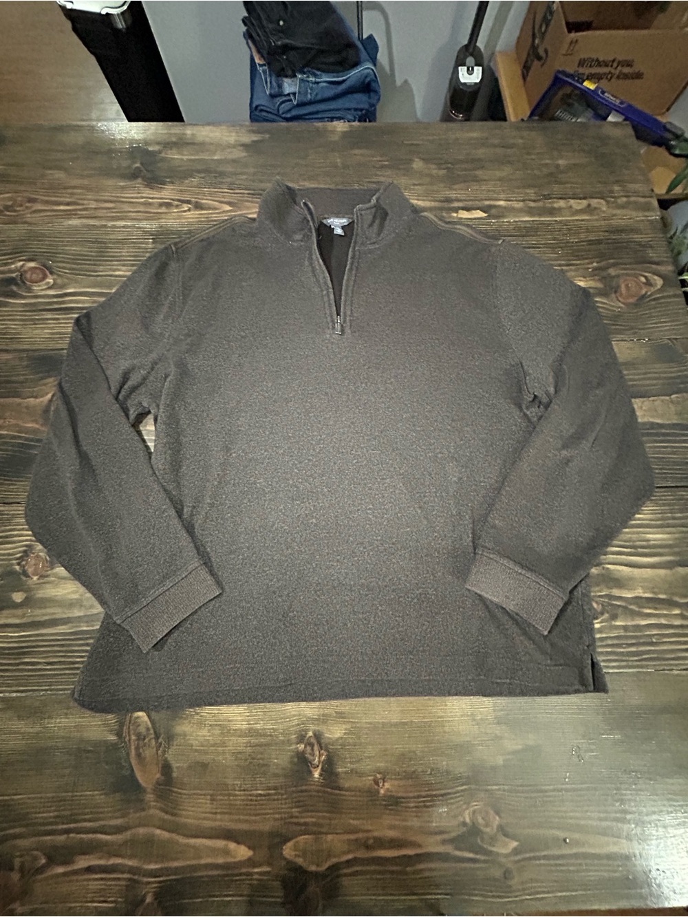 Van Heusen Men's Brown Half-Zip Sweater